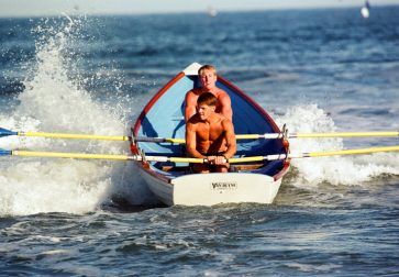 Lifeguard rowing in South Jersey