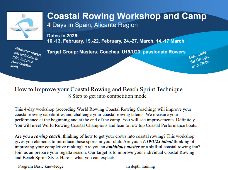 Receive Tools for coastal rowing 